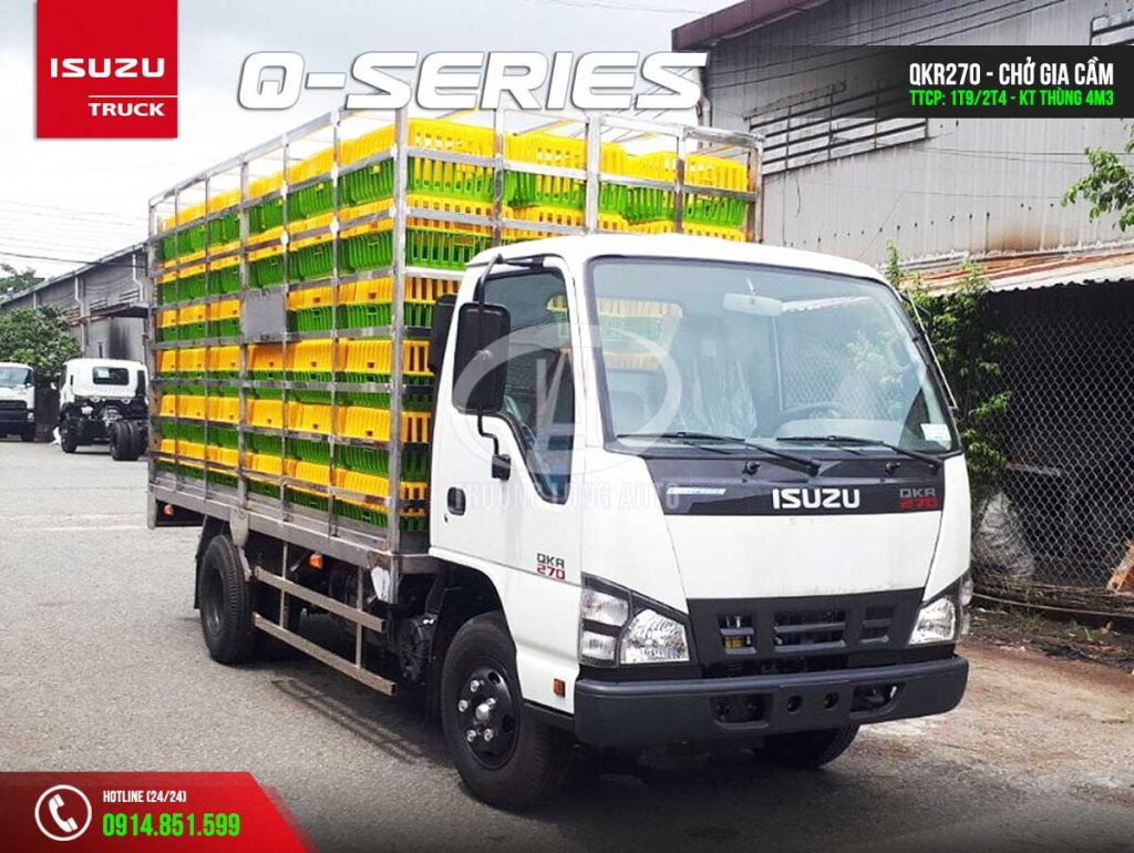 isuzu qkr270 1t9 2t4 2t9 thùng chở gia cầm