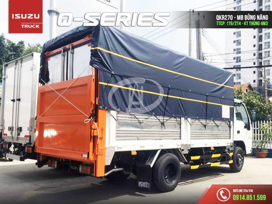isuzu qkr270 1t9 2t4 2t9 thùng mui bạt bửng nâng