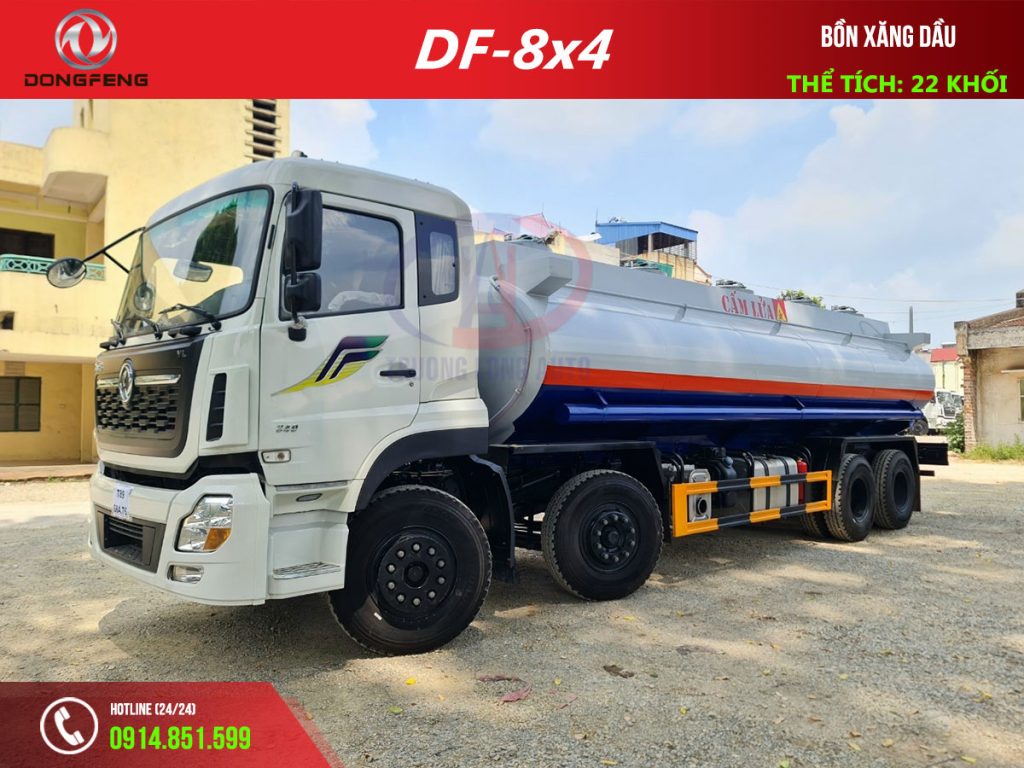 Xe bồn chở xăng dầu 22 khối Dongfeng 8x4