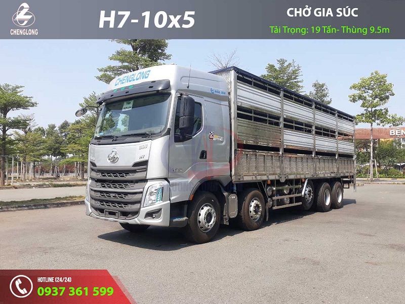 xe chenglong h7 5 chân chở heo gia súc 3 tần