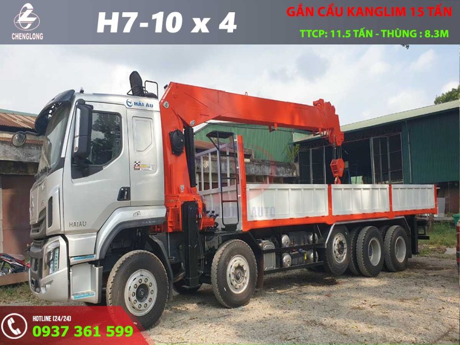 xe tải chenglong h7 5 chân gắn cẩu cangkim 15 tấn