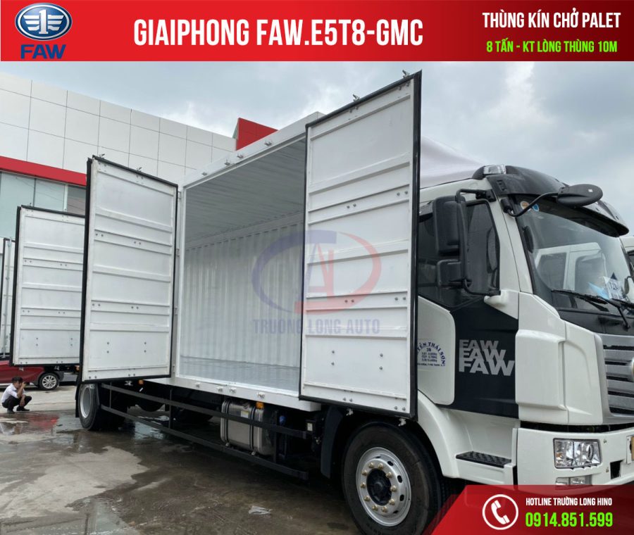 faw e5t8 8 tấn thùng kín chở palet