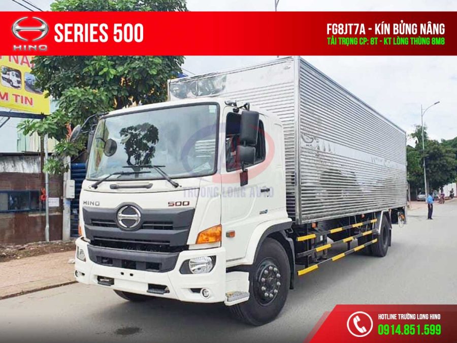 hino fg8jt7a 8 tấn thùng kín bửng nâng