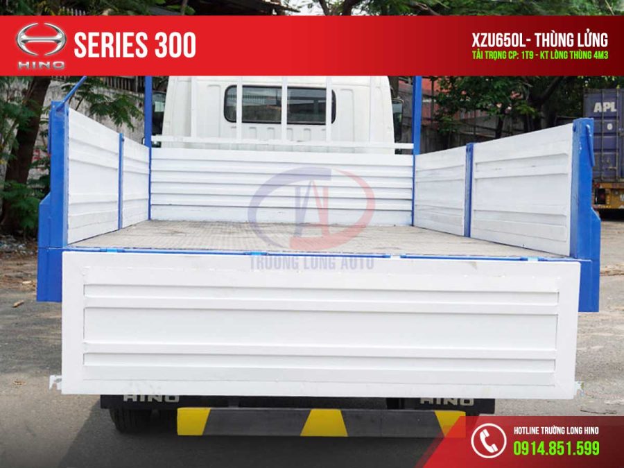 hino xzu650l 1.9 tấn thùng lửng 2