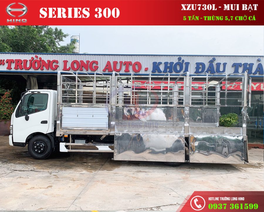 hino xzu730l 5 tấn mui bạt inox chở cá 2
