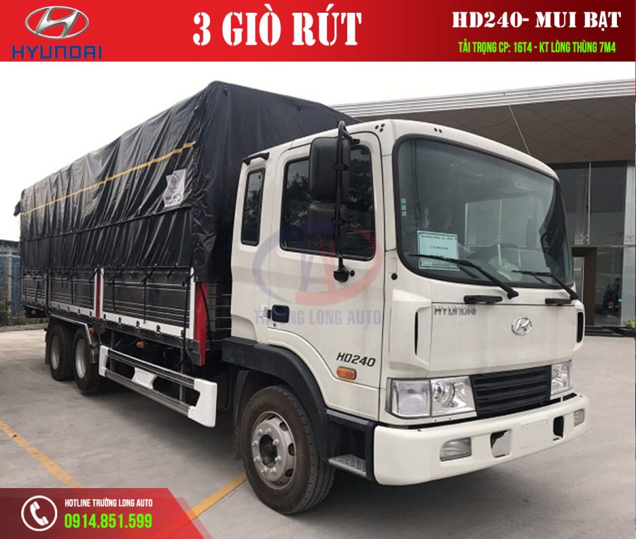 hyundai hd240 16 tấn thùng mui bạt