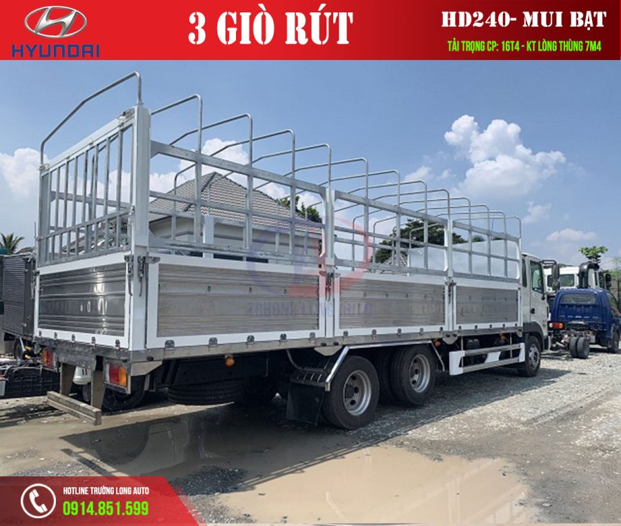 hyundai hd240 16 tấn thùng mui bạt