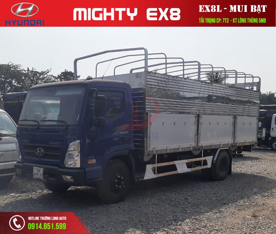 hyundai mighty ex8l 7 tấn 3 mui bạt