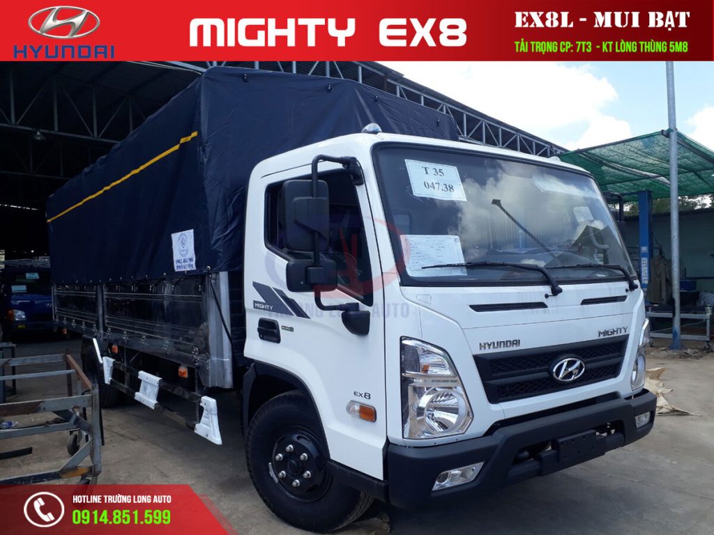 hyundai mighty ex8l 7 tấn 3 mui bạt