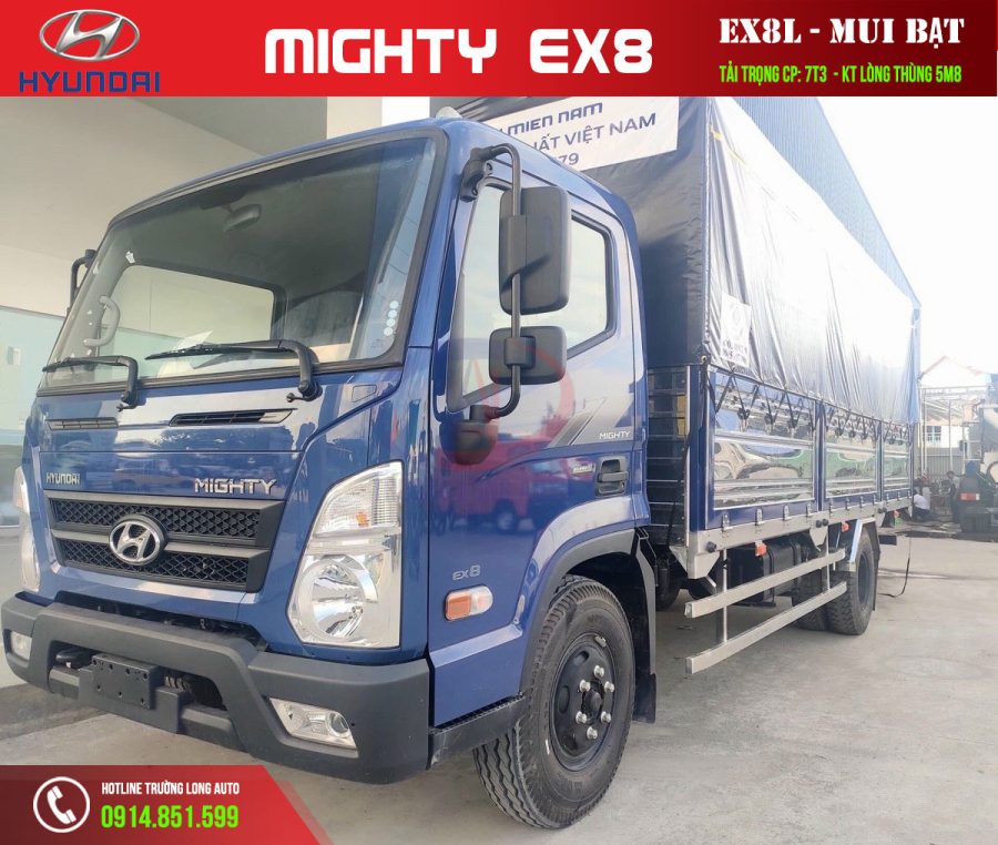 hyundai mighty ex8l 7 tấn 3 mui bạt