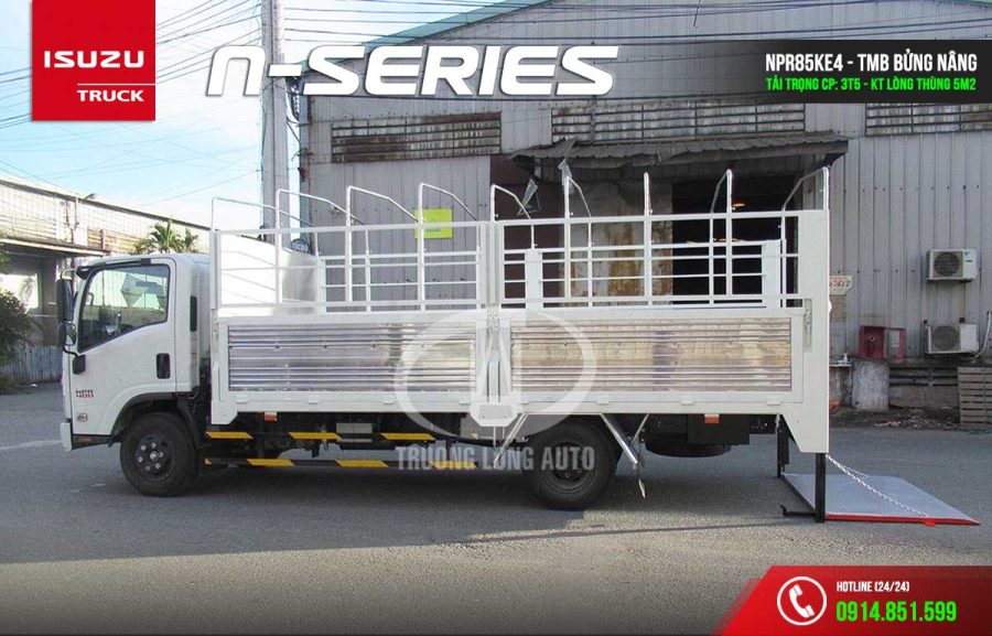 isuzu npr85ke4 thùng mui bạt bửng nâng