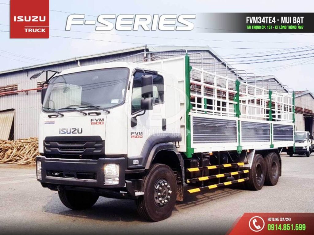 isuzu fvm34te4 15 tấn thùng mui bạt