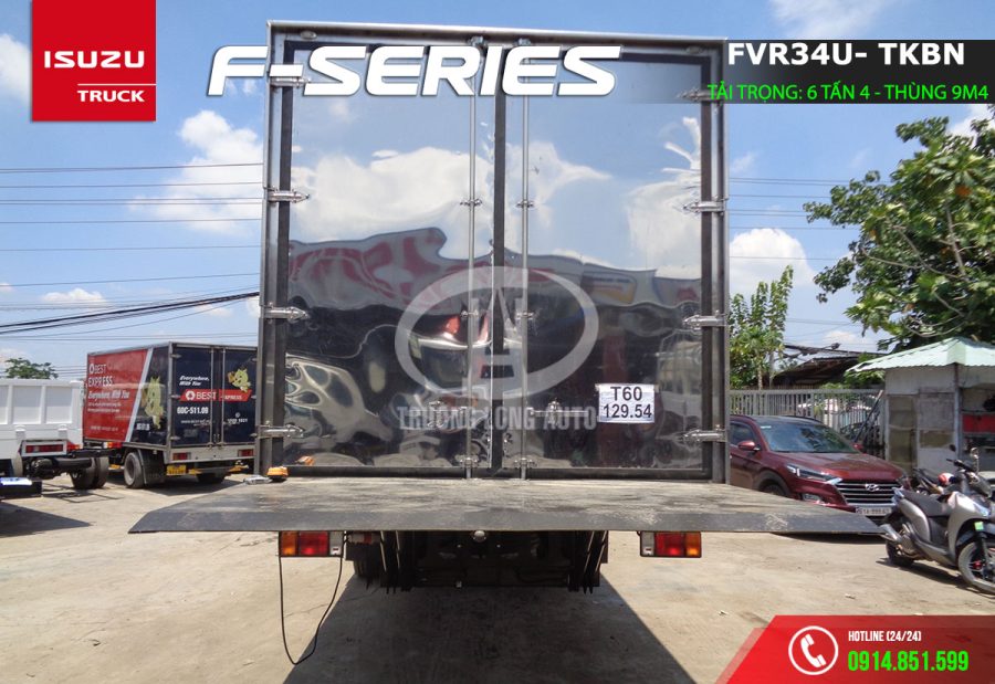 isuzu fvr34u thùng kín bửng nâng