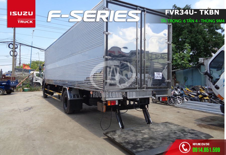isuzu fvr34u thùng kín bửng nâng