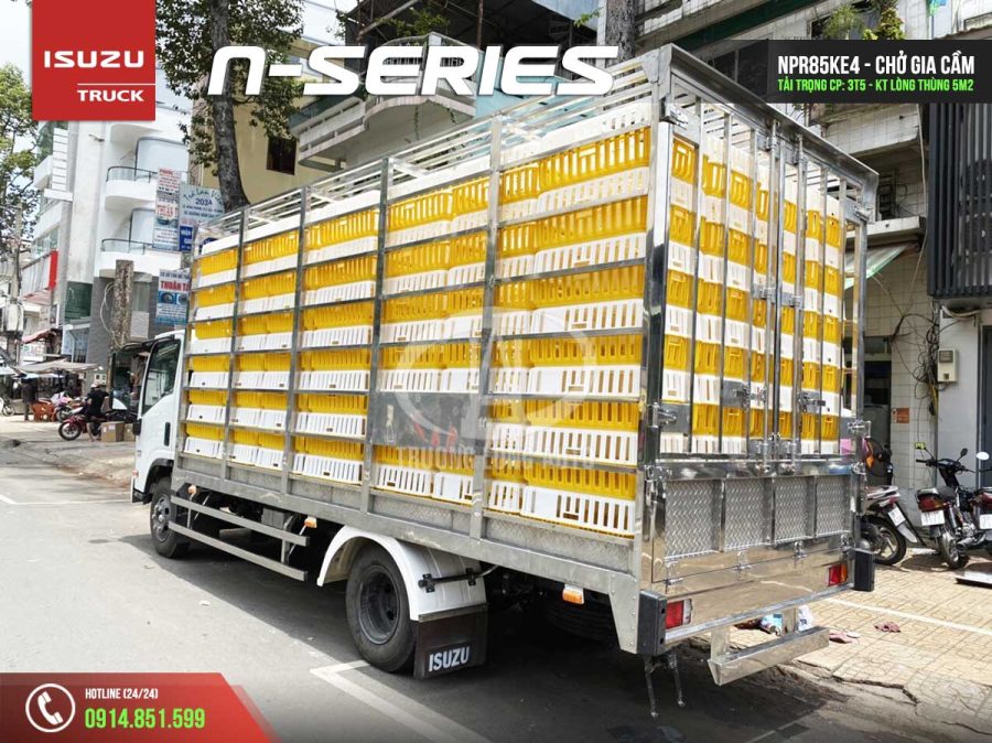 isuzu npr85ke4 3.5 tấn thùng chở gia cầm
