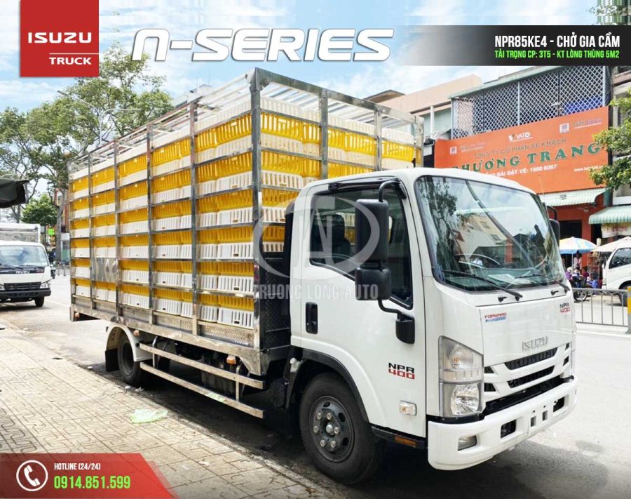 isuzu npr85ke4 3.5 tấn thùng chở gia cầm