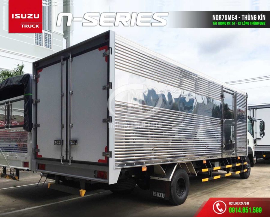 isuzu nqr75me4 5 tấn thùng kín