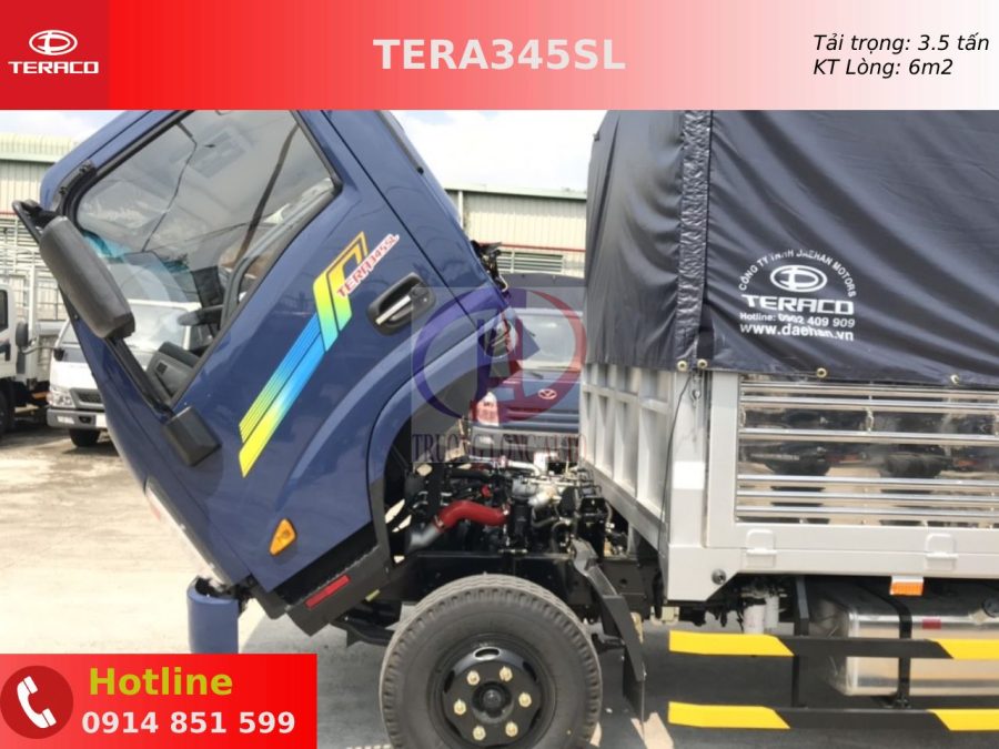teraco tera 345sl thùng bạt dài 6m2