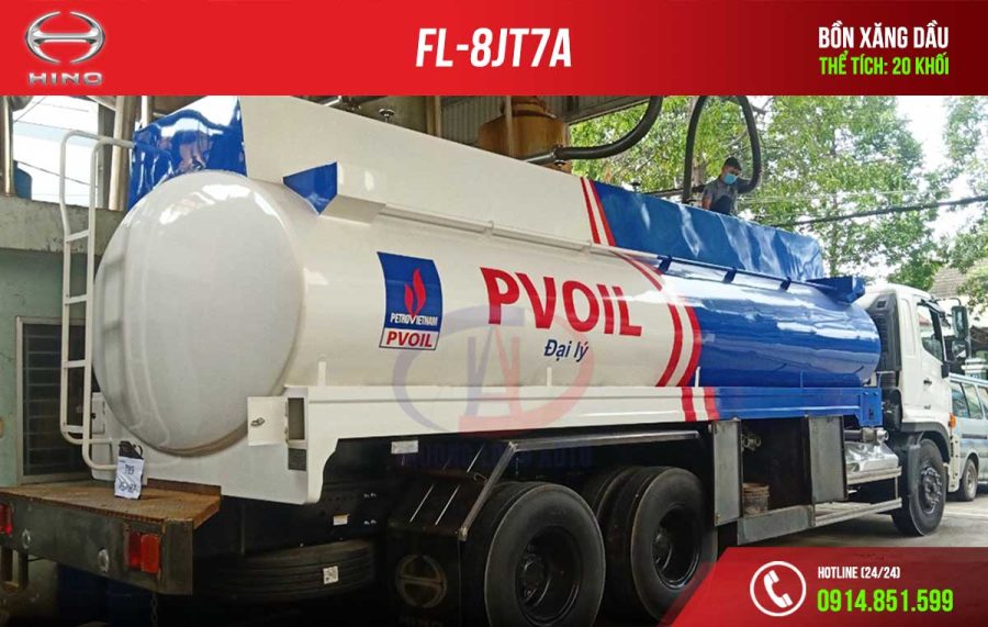 xe bồn chở xăng dầu 20m3 khối Hino FL