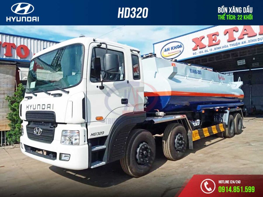 Xe bồn chở xăng dầu 22M3 Hyundai HD320