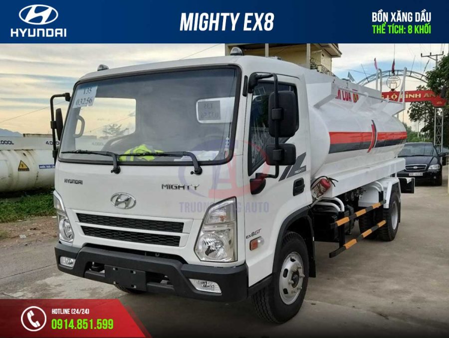 Xe bồn chở xăng dầu 8m3 khối Hyundai EX8
