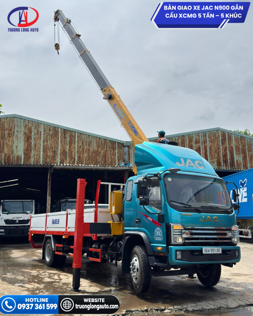 JAC N900 gắn cẩu XCMG – Giải pháp vận tải & nâng hạ toàn diện 