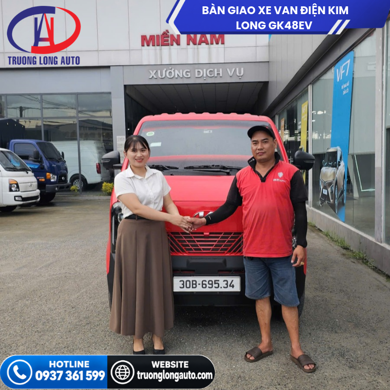 Bàn Giao Xe Van Điện KIM LONG GK48EV Cho Công Ty TNHH Huỳnh Cát Long
