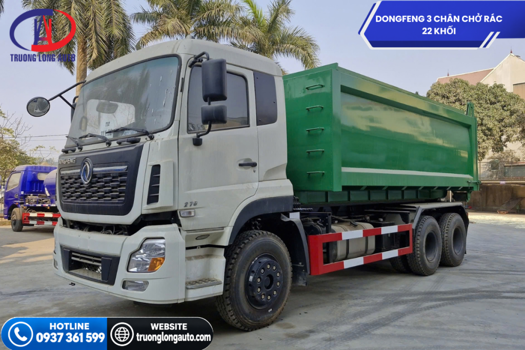 Giới thiệu về Dongfeng 3 chân chở rác 22 khối