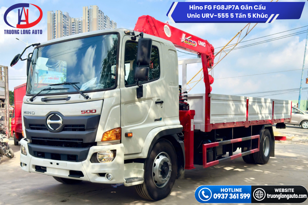 Hino FG8JP7A Gắn Cẩu UNIC URV555 5 Tấn 5 Khúc