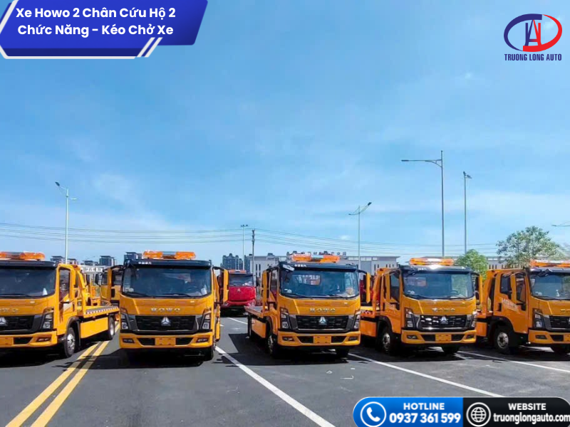 Giới thiệu về Howo 2 chân cứu hộ 2 chức năng - kéo chở xe