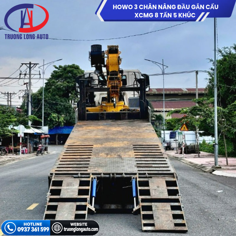 Sàn chở xe chắc chắn kết hợp trụ nâng đầu thủy lực